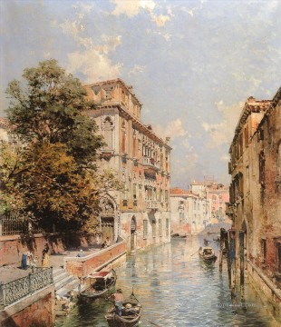 Venecia clásica Painting - Una vista en Rio S Marina Franz Richard Unterberger Venecia